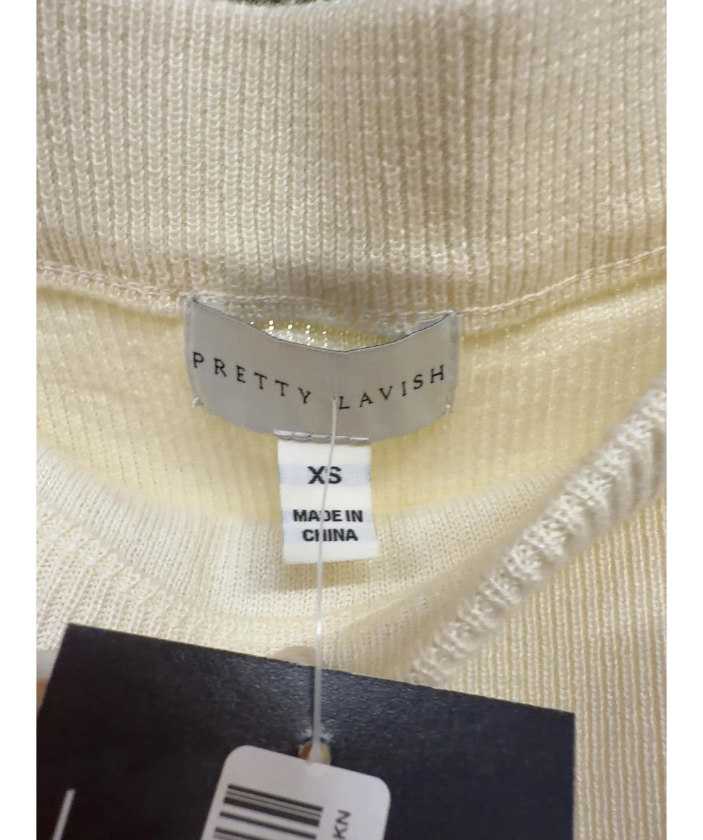 PRETTY LAVISH Cream Reese Midaxi Knit Skirt, size UK XS — detail