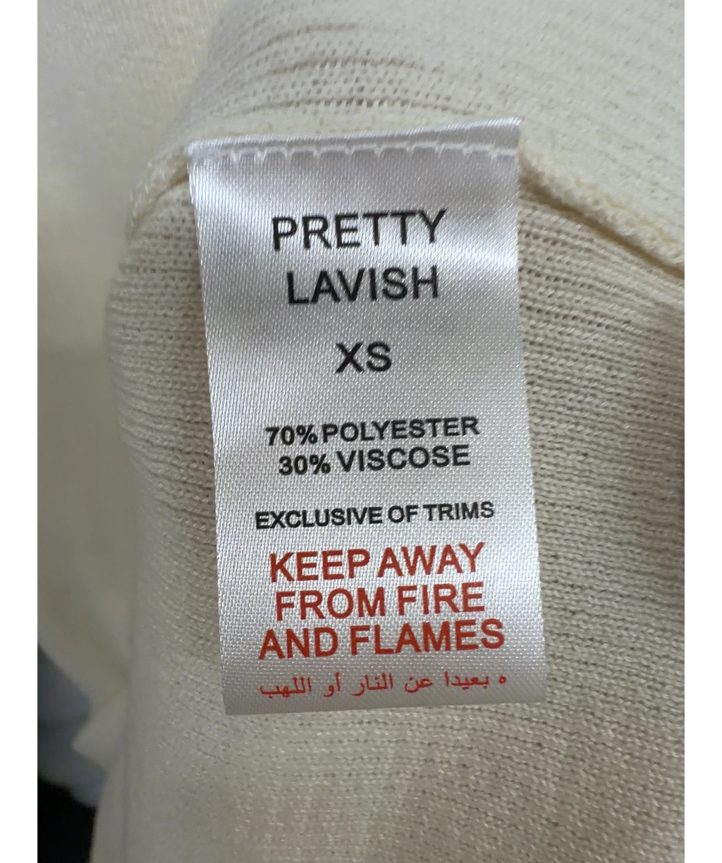 PRETTY LAVISH Cream Reese Midaxi Knit Skirt, size UK XS — label