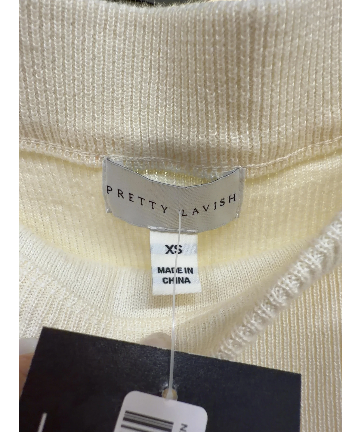 PRETTY LAVISH Cream Reese Midaxi Knit Skirt, size UK XS — care label