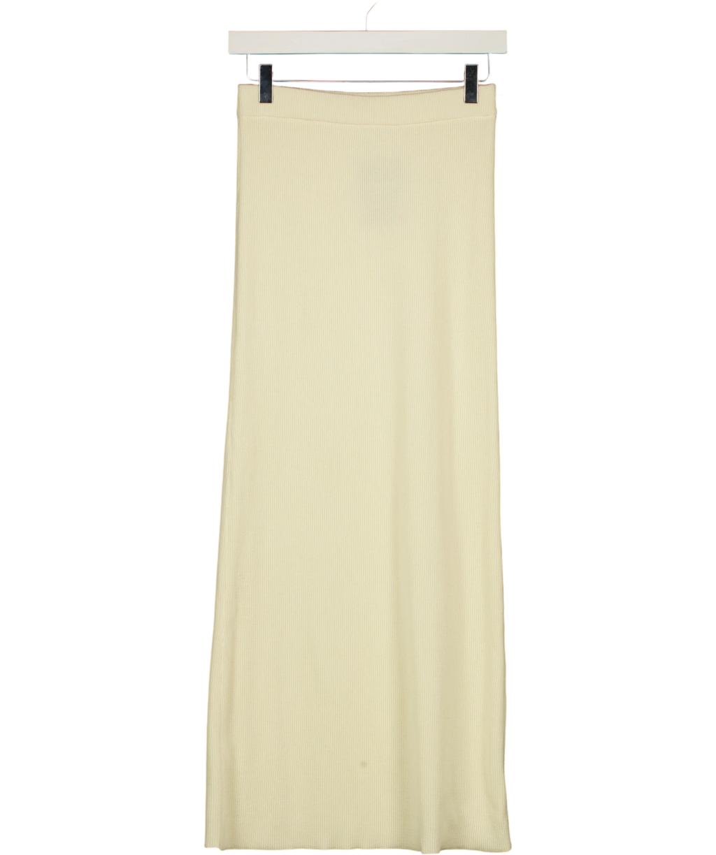 PRETTY LAVISH Cream Reese Midaxi Knit Skirt, size UK XS — front