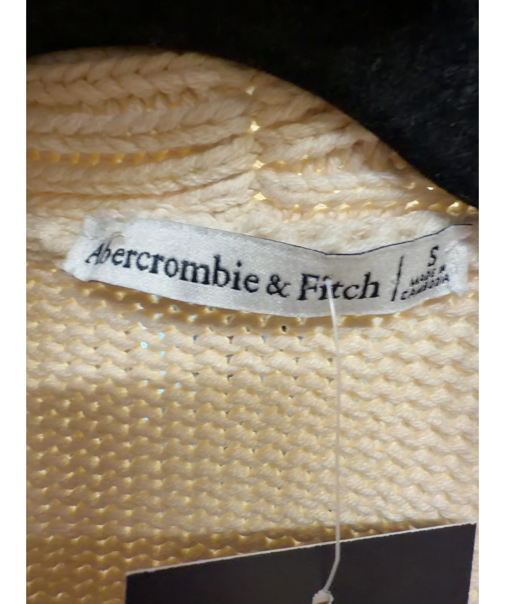 ABERCROMBIE & FITCH Cream Shawl Collar Boho Cardigan, size UK S — detail