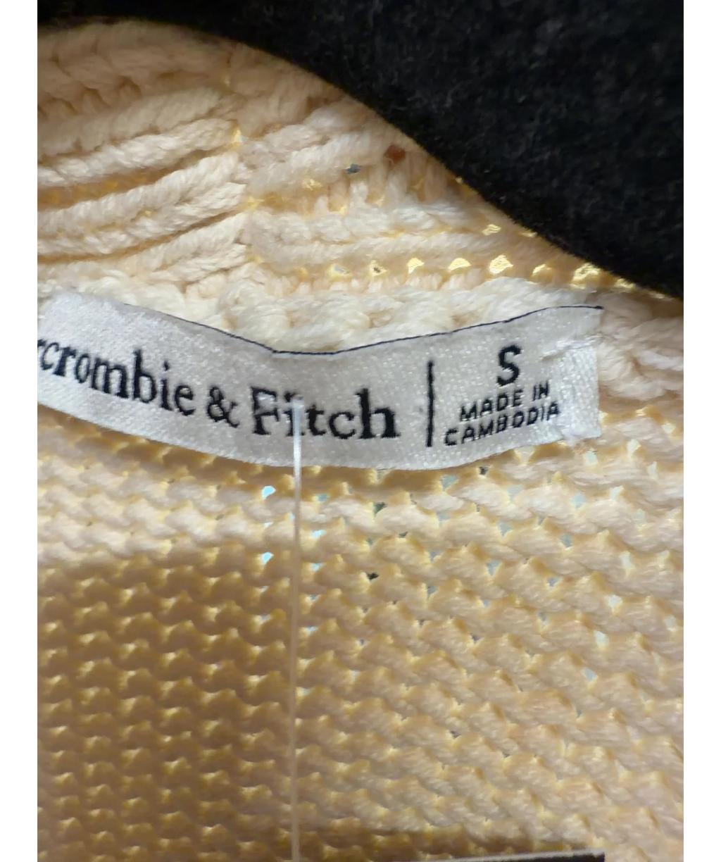 ABERCROMBIE & FITCH Cream Shawl Collar Boho Cardigan, size UK S — care label