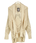 ABERCROMBIE & FITCH Cream Shawl Collar Boho Cardigan, size UK S — front