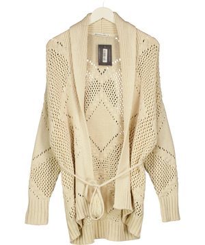 Abercrombie & Fitch Shawl Collar Boho Cardigan Cream UK S