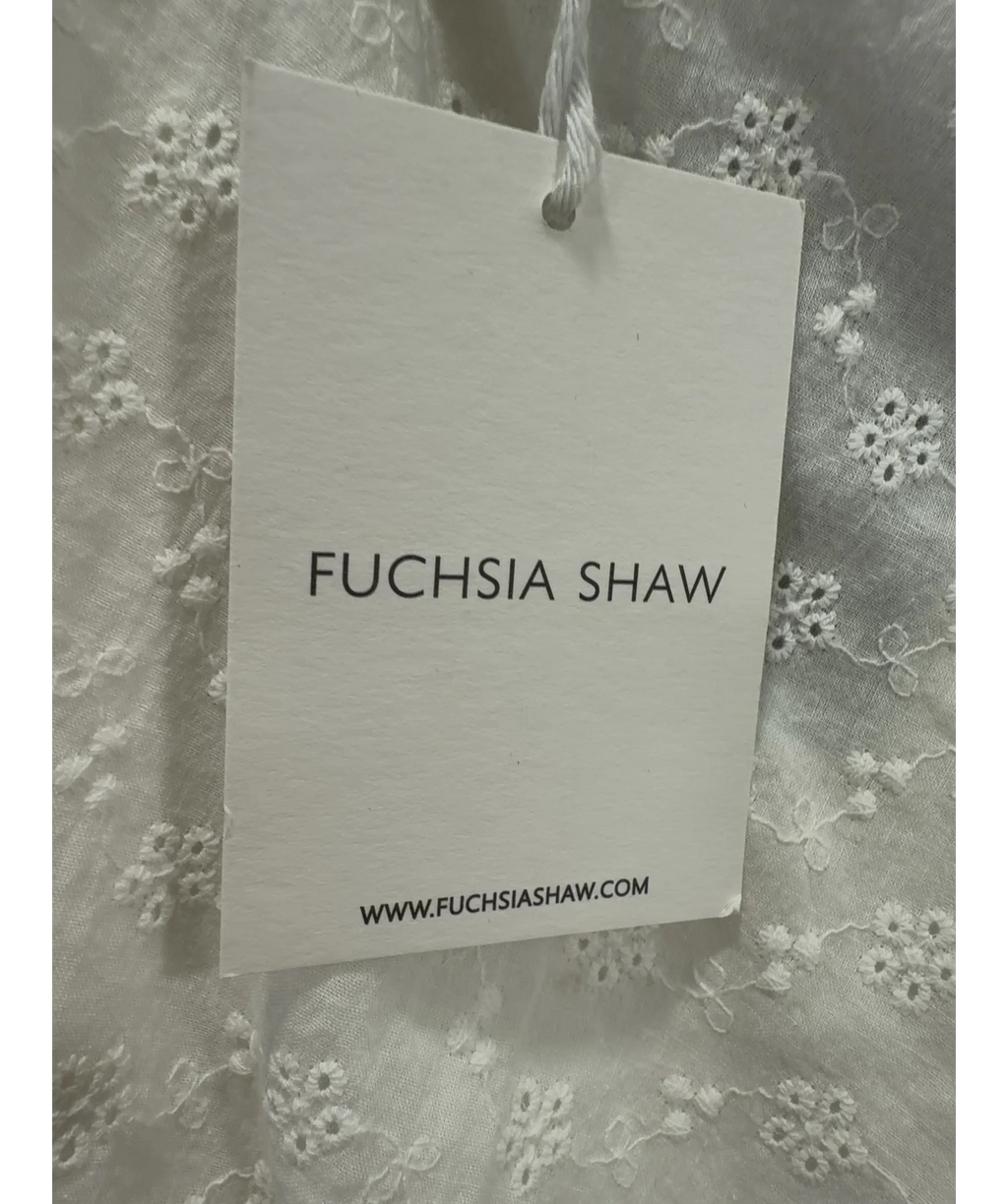 FUCHSIA SHAW Cream Cream Lace Halter Top — detail