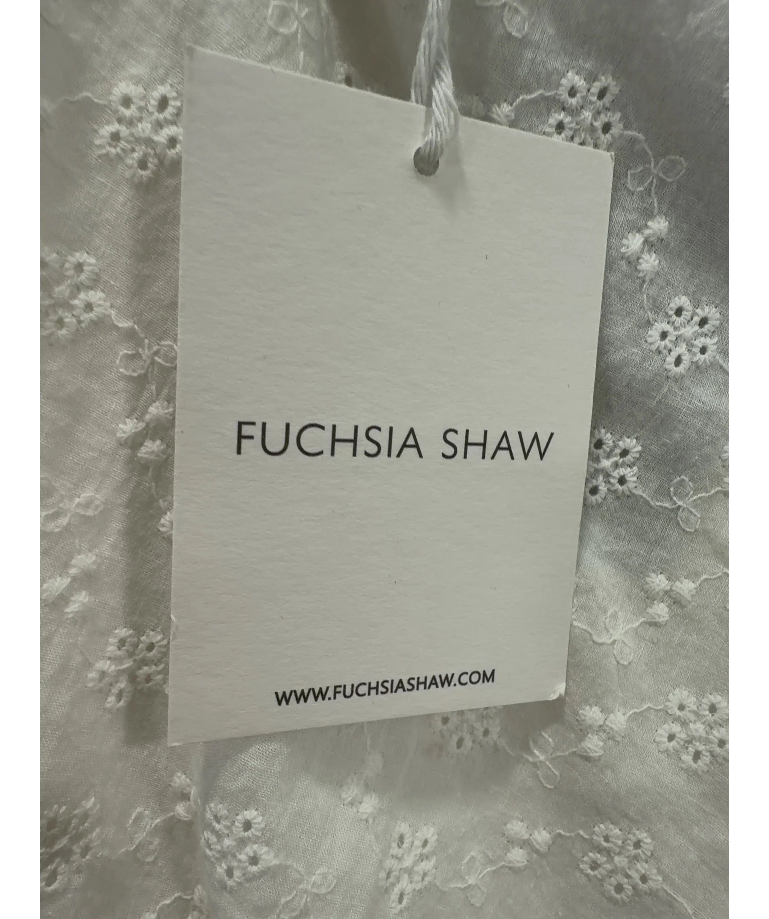 FUCHSIA SHAW Cream Cream Lace Halter Top — detail