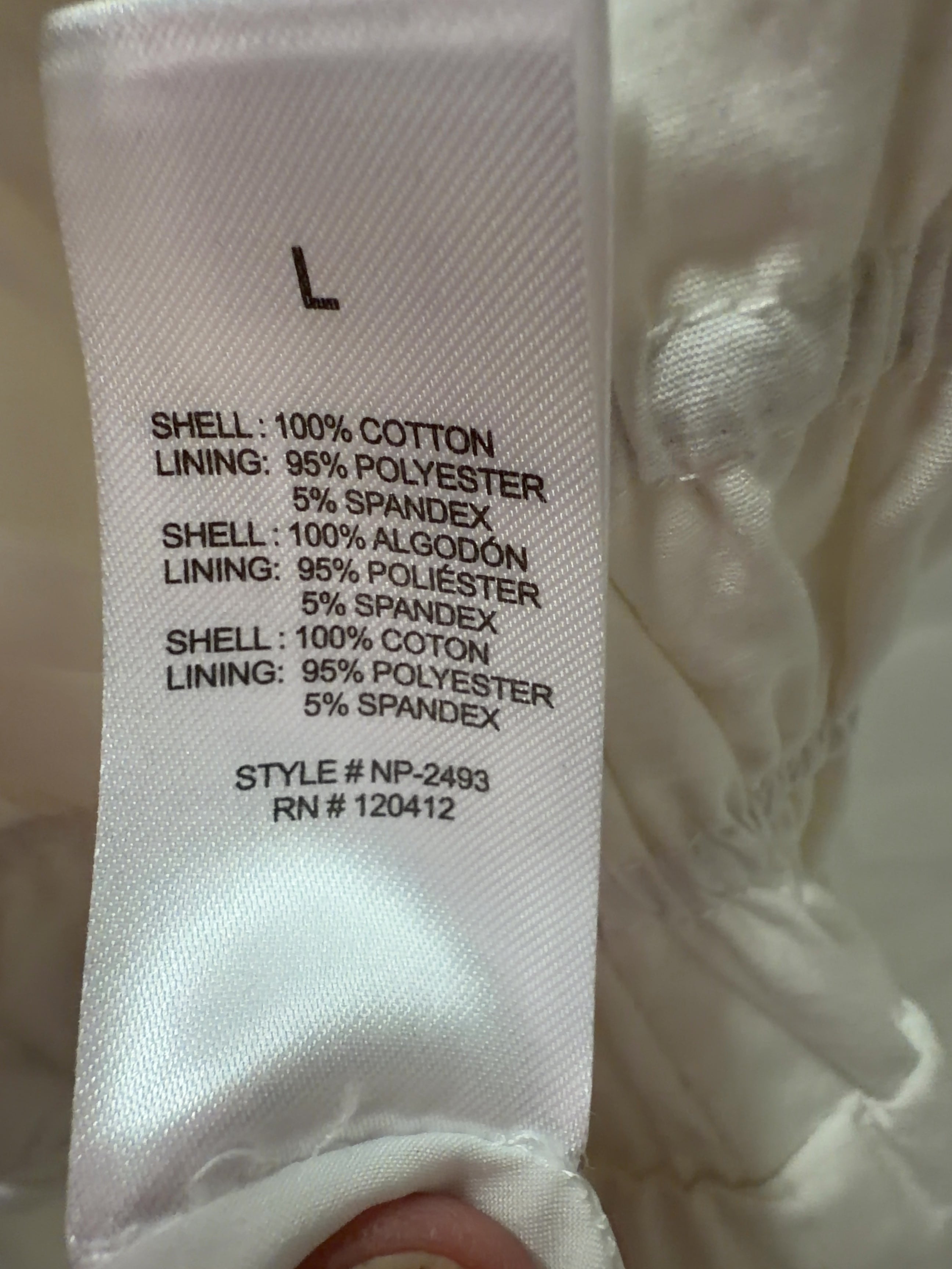 NIA White Aurora Smocked Waist Cotton Midi Skirt White, size UK L — fabric detail