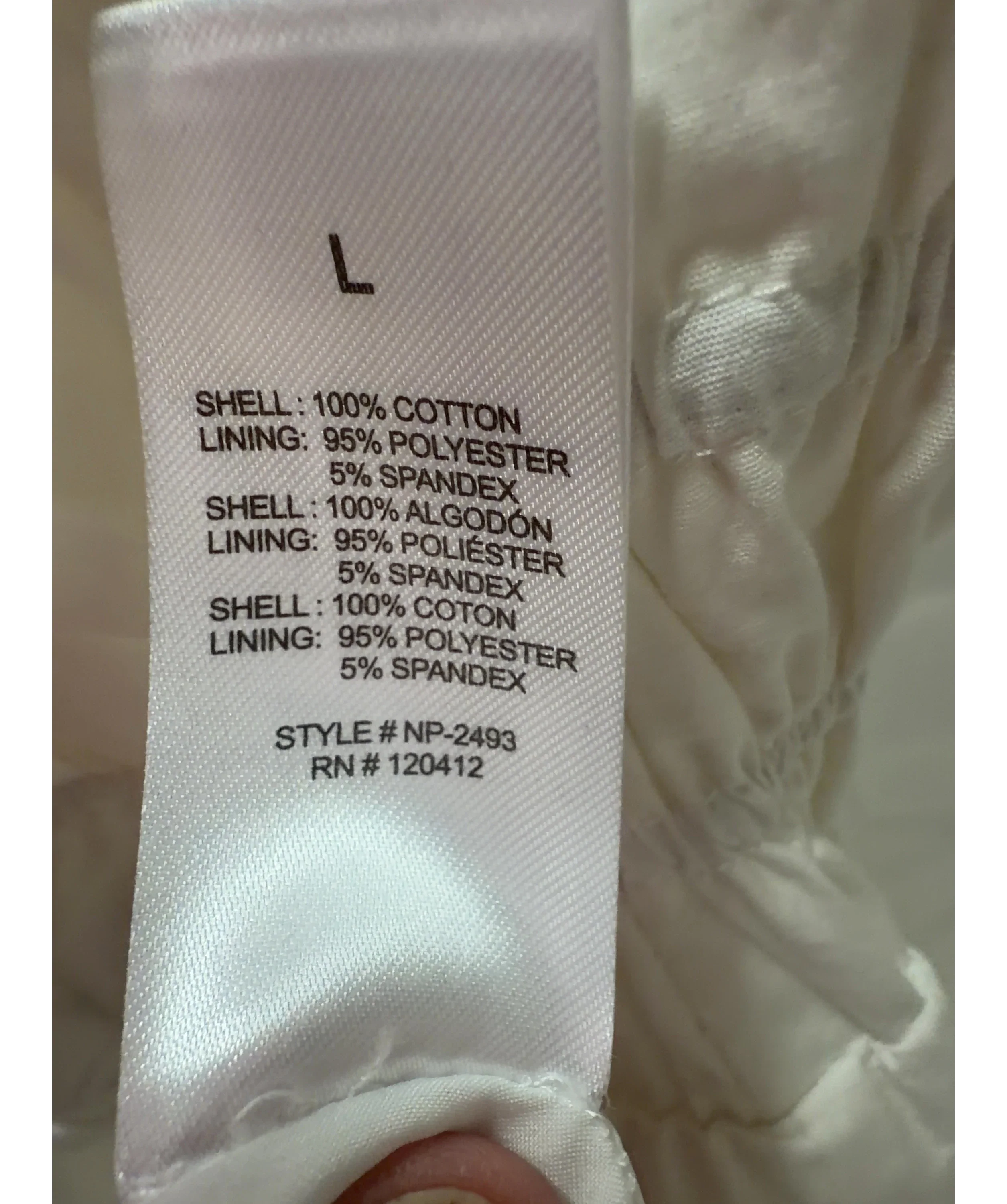 NIA White Aurora Smocked Waist Cotton Midi Skirt White, size UK L — label