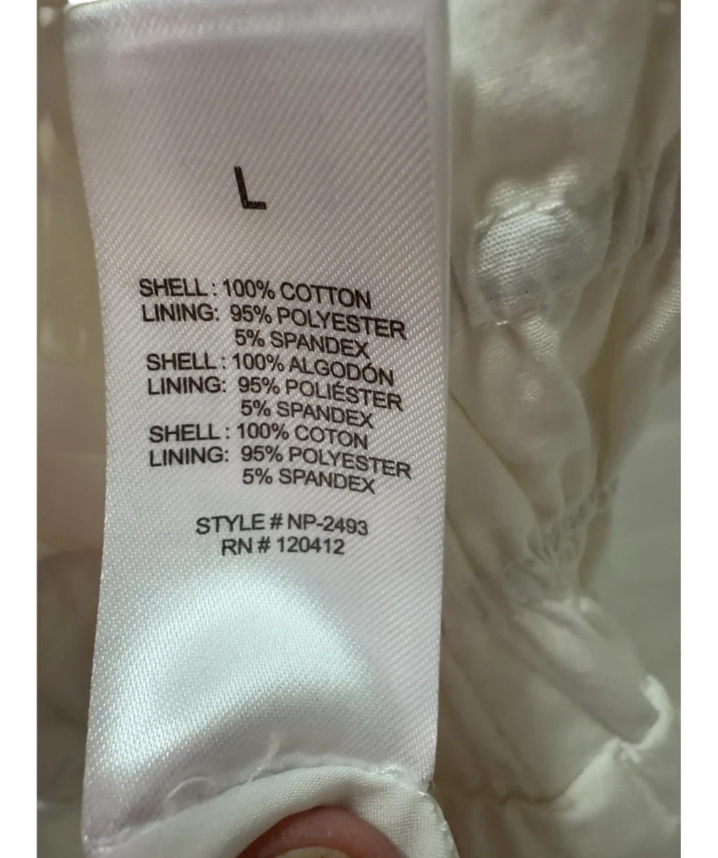 NIA Aurora Smocked Waist Cotton Midi Skirt White UK L — Extra shot