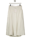 NIA White Aurora Smocked Waist Cotton Midi Skirt White, size UK L — front