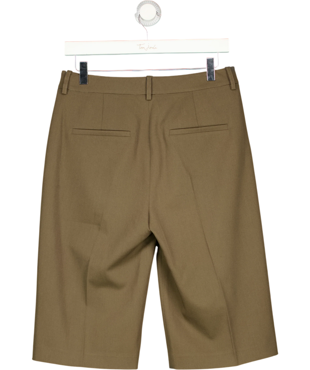 ALL MY LOVE Brown Pleated Tailored Bermuda Shorts, size UK S — back