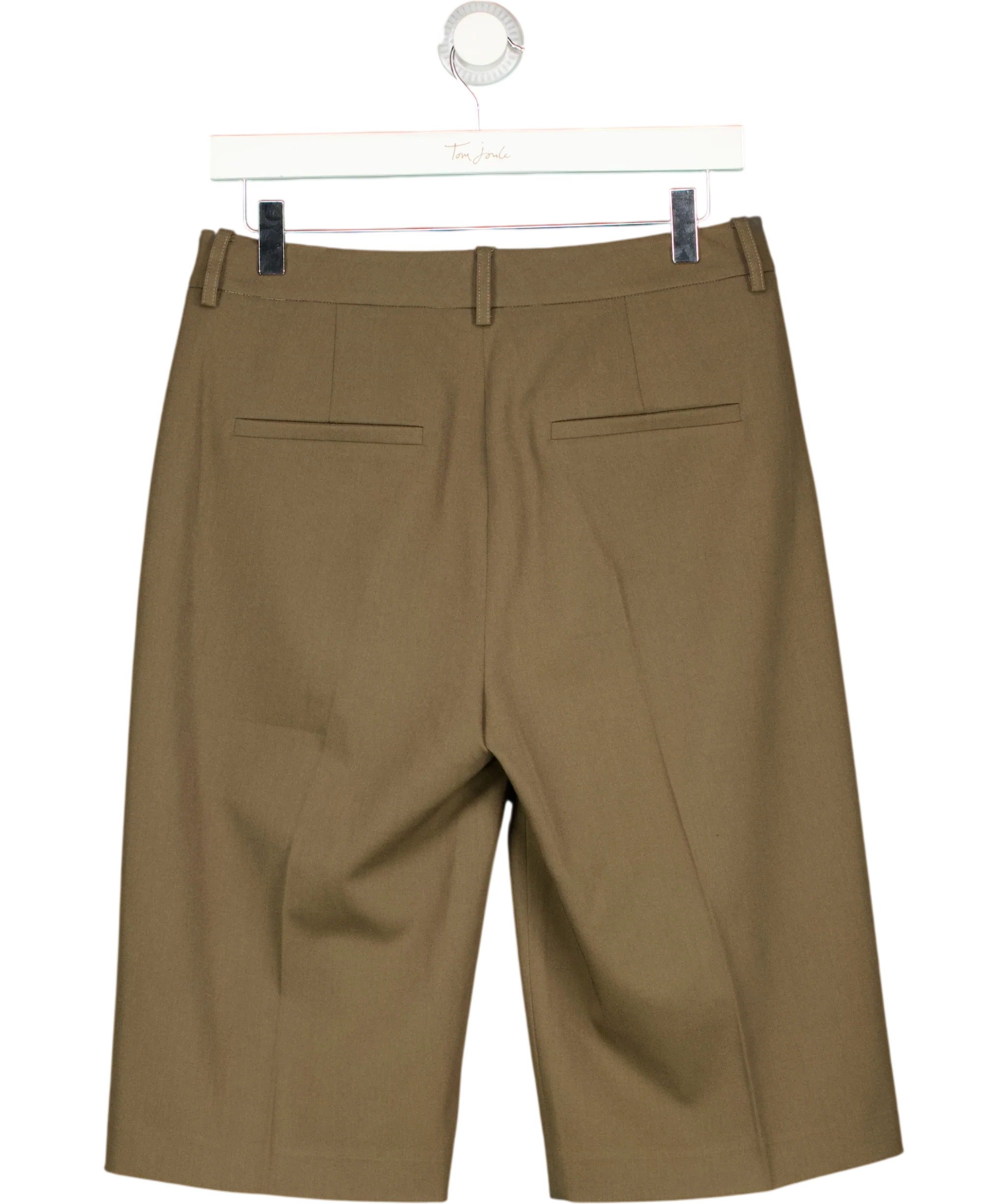 ALL MY LOVE Brown Pleated Tailored Bermuda Shorts, size UK S — back