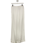 VENROY White Crushed Satin Elastic Waist Pant White, size UK S — front