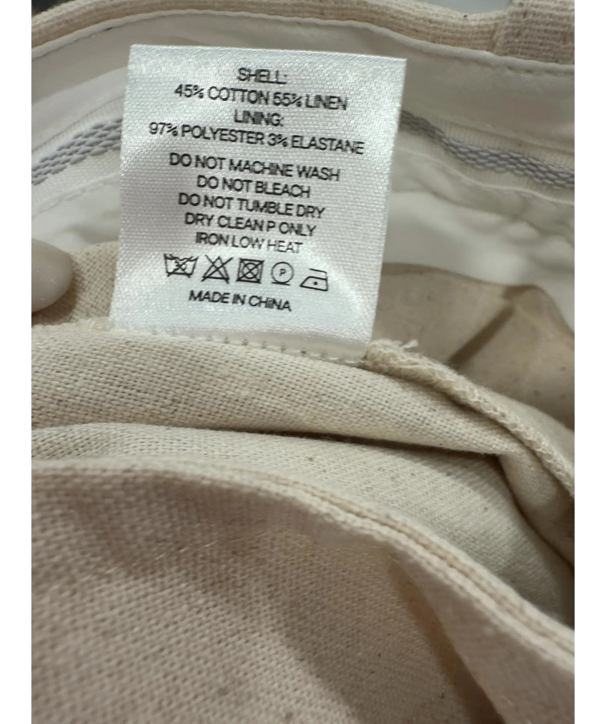 ATELIER NINETY FIVE Balloon Hem Cotton And Linen Blend Trousers Linen Cream UK M — Size