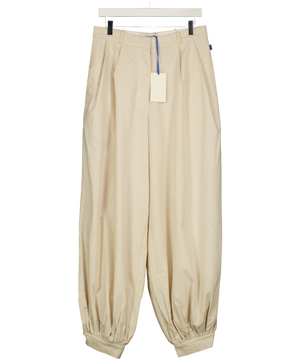 ATELIER NINETY FIVE Balloon Hem Cotton And Linen Blend Trousers Linen Cream UK M