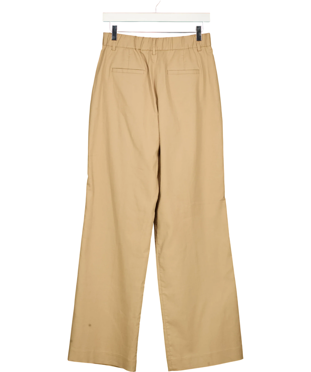 Gerard Darel Beige Azra Pleated High-Rise Cotton Flared Trousers Camel BEIGE Size 36, size UK 8 — back