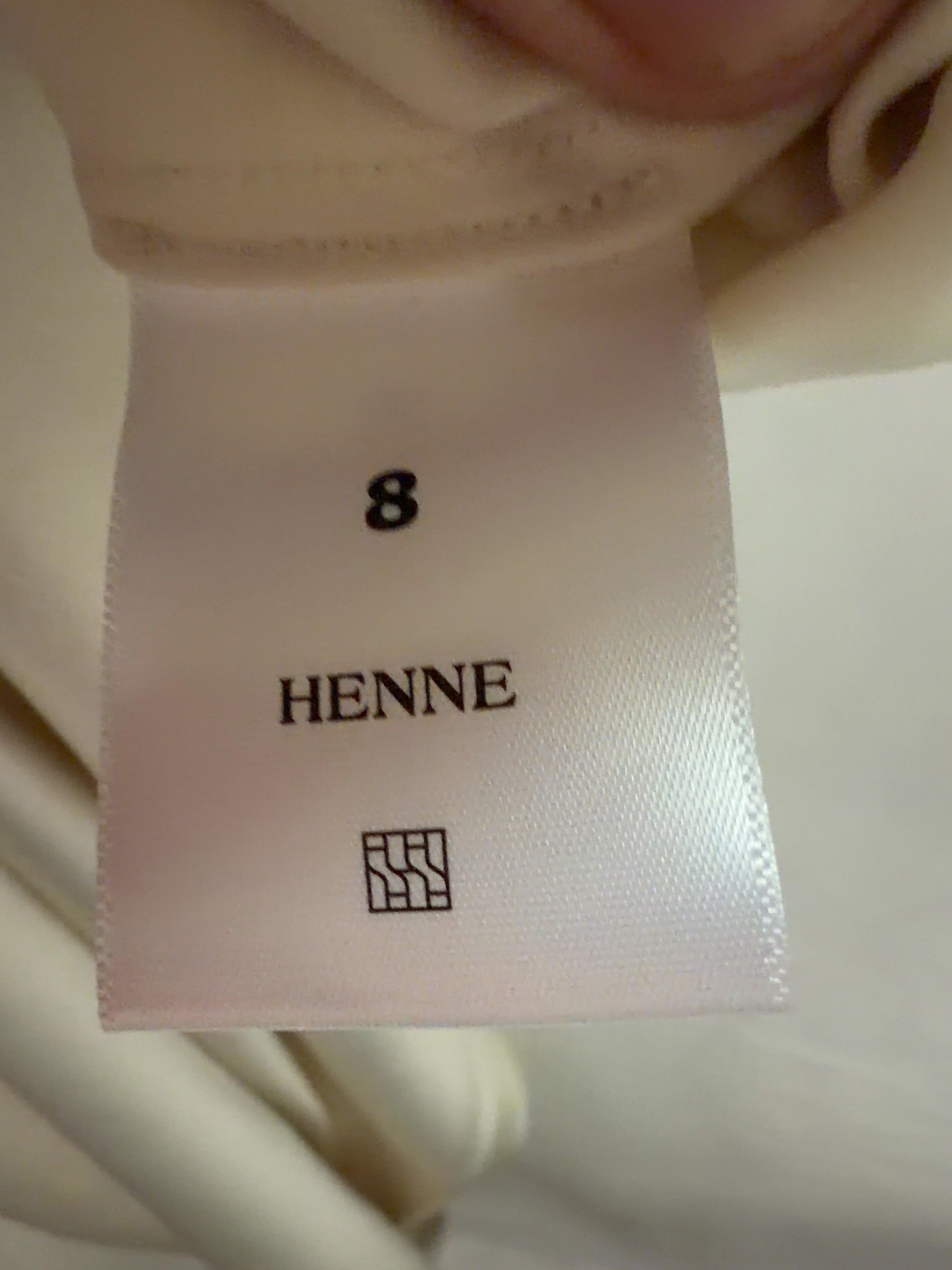 HENNE Cream Gerardo Satin Drawstring Wide Leg Pant Cream, size UK 8 — care label