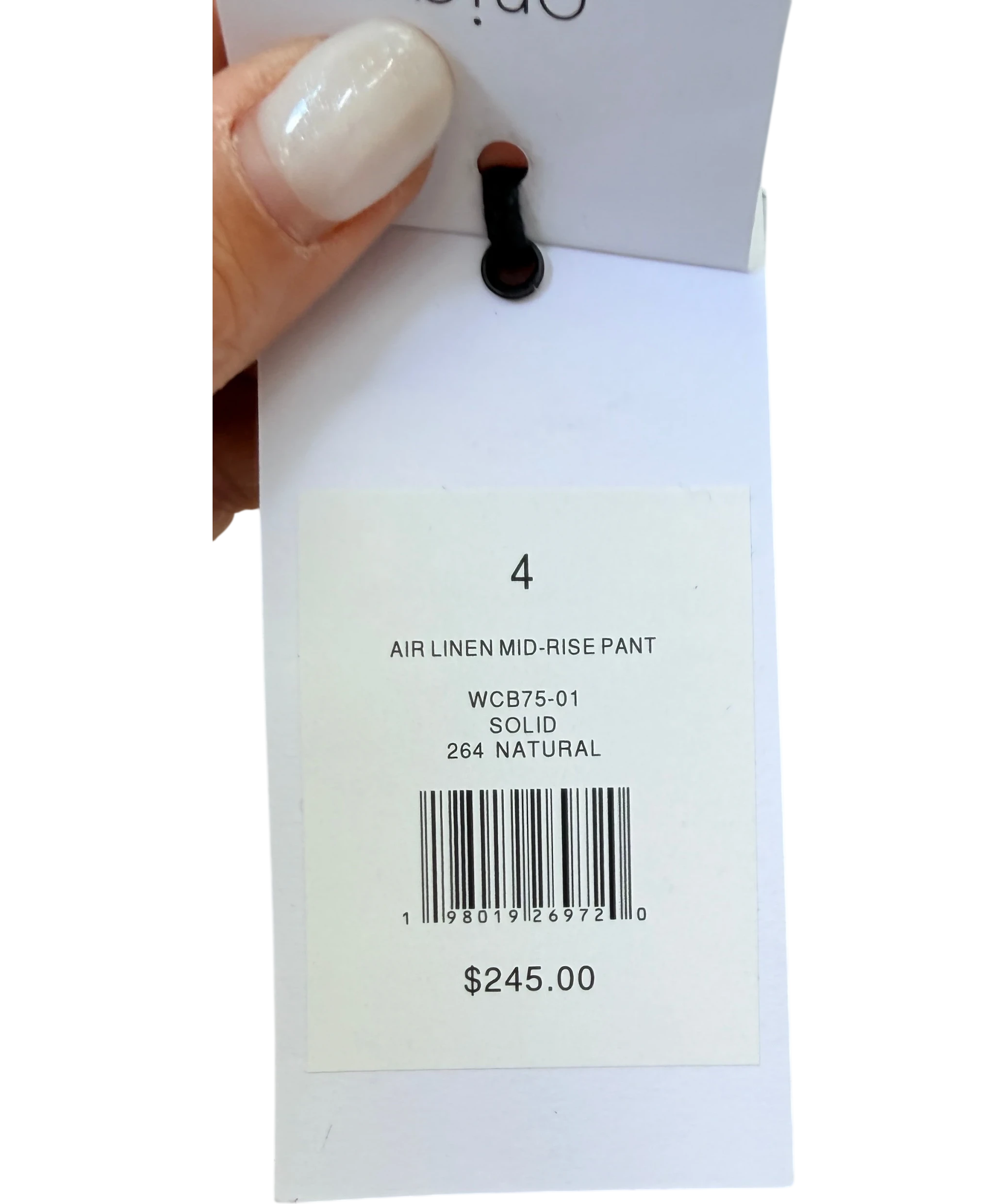 Onia Cream Linen Mid-Rise Pant Natural Size 4, size UK 8 — additional view