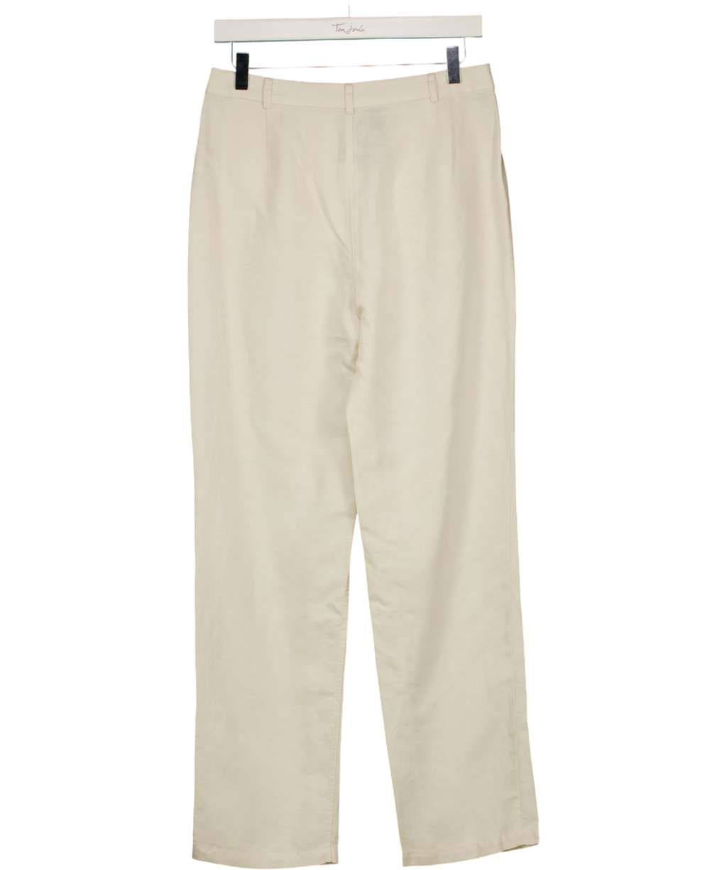 Onia Cream Linen Mid-Rise Pant Natural Size 4, size UK 8 — back