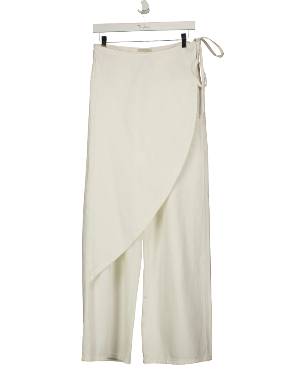 DL1961 White Zoie Wrap Pant White Aura Jeans, size W27 — front