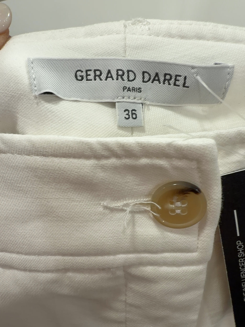 Gerard Darel White Audea Cotton Flare Trousers White Size 36, size UK 8 — detail