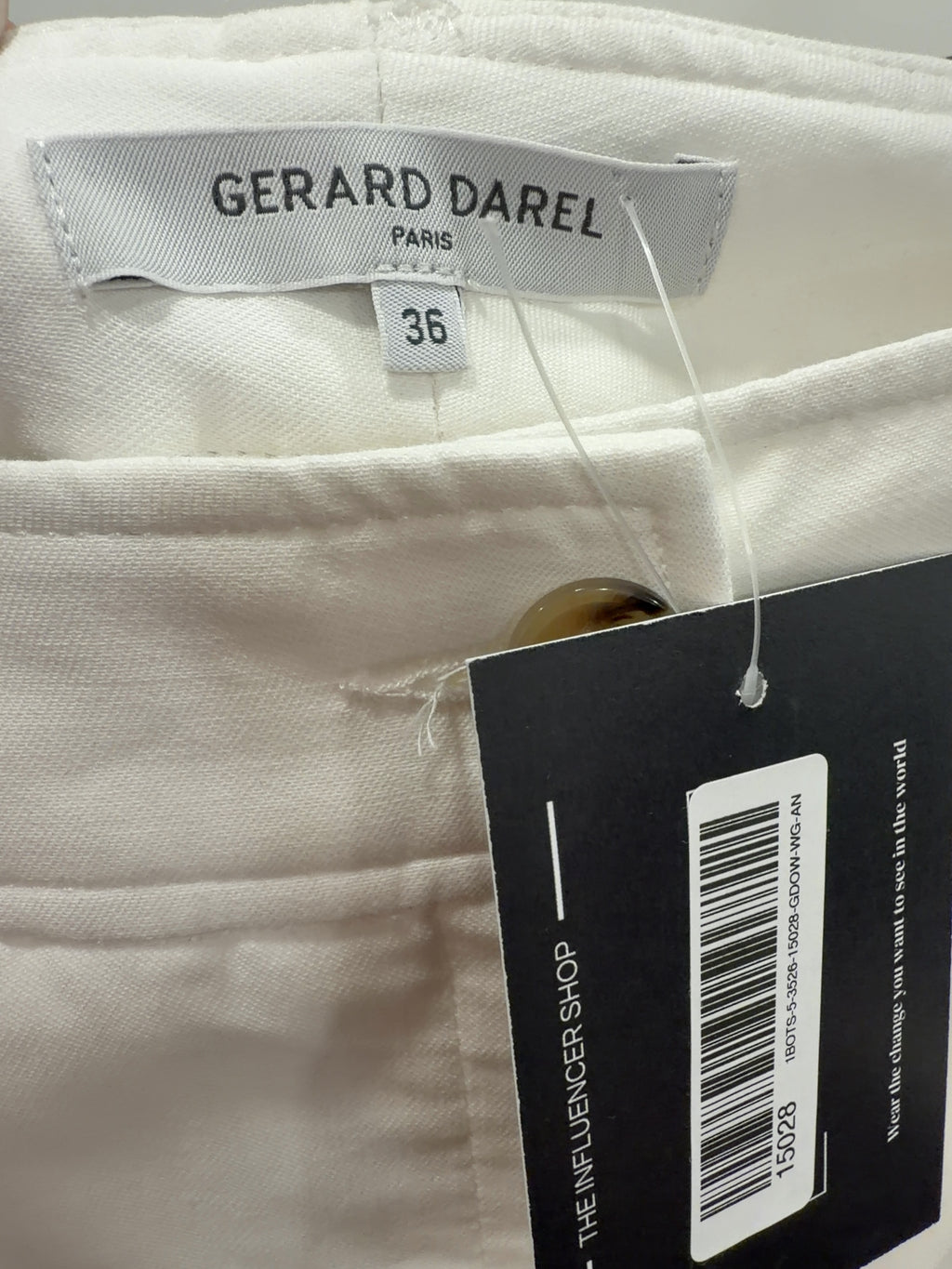 Gerard Darel White Audea Cotton Flare Trousers White Size 36, size UK 8 — care label