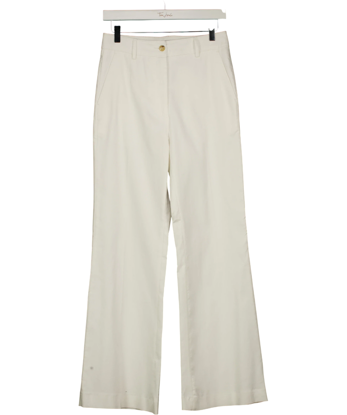 Gerard Darel White Audea Cotton Flare Trousers White Size 36, size UK 8 — front