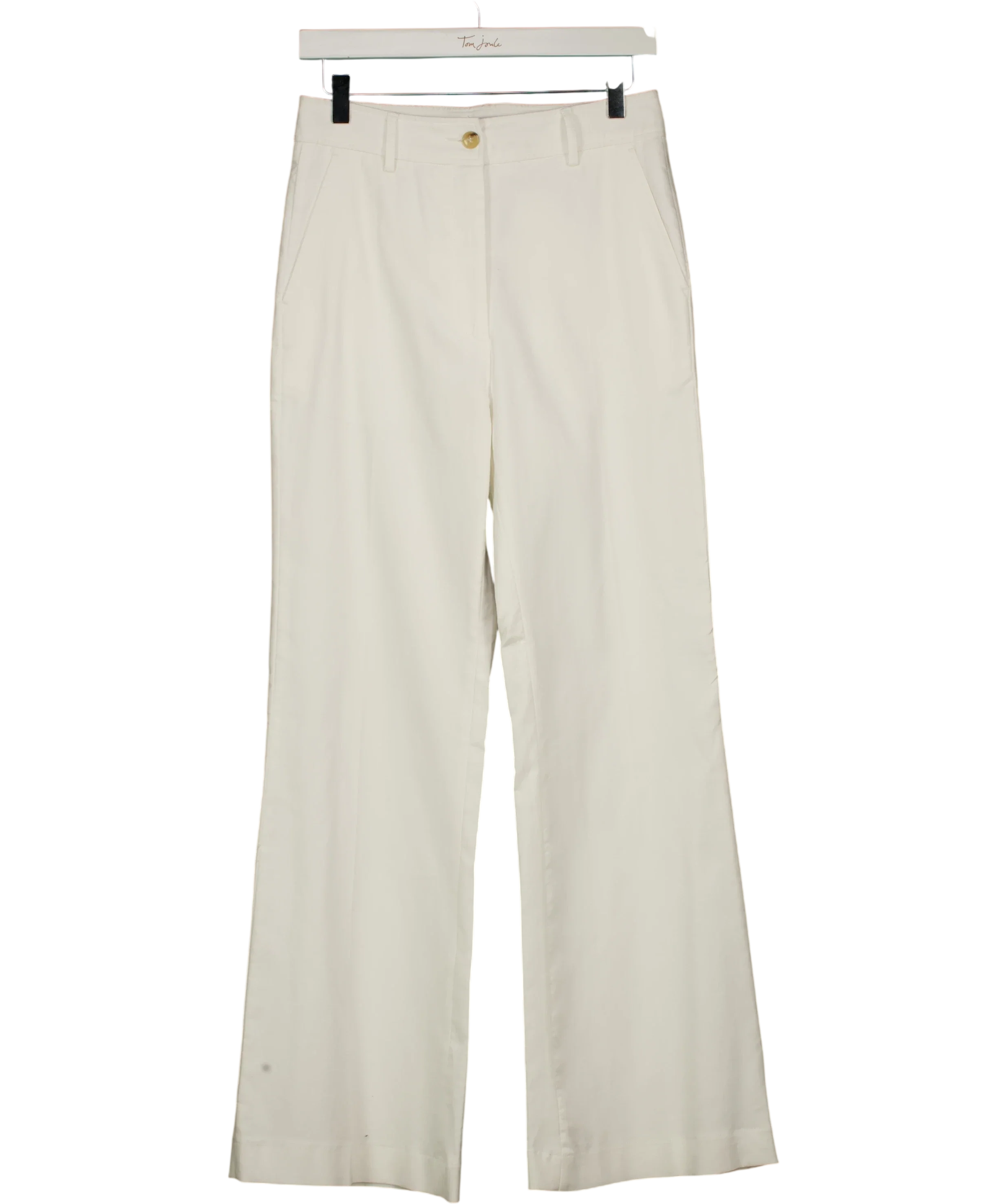 Gerard Darel White Audea Cotton Flare Trousers White Size 36, size UK 8 — front