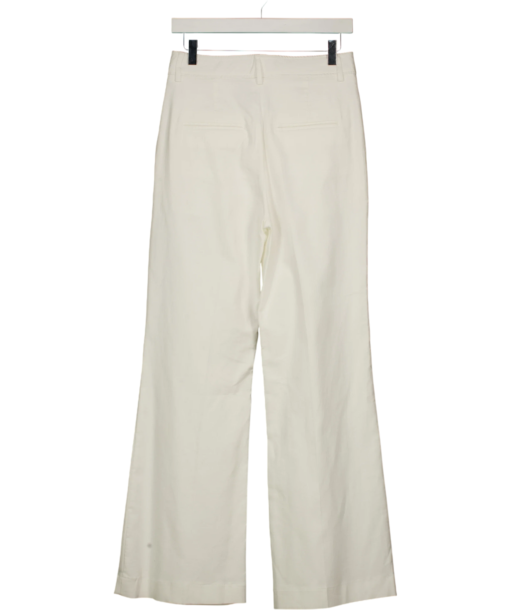 Gerard Darel White Audea Cotton Flare Trousers White Size 36, size UK 8 — back