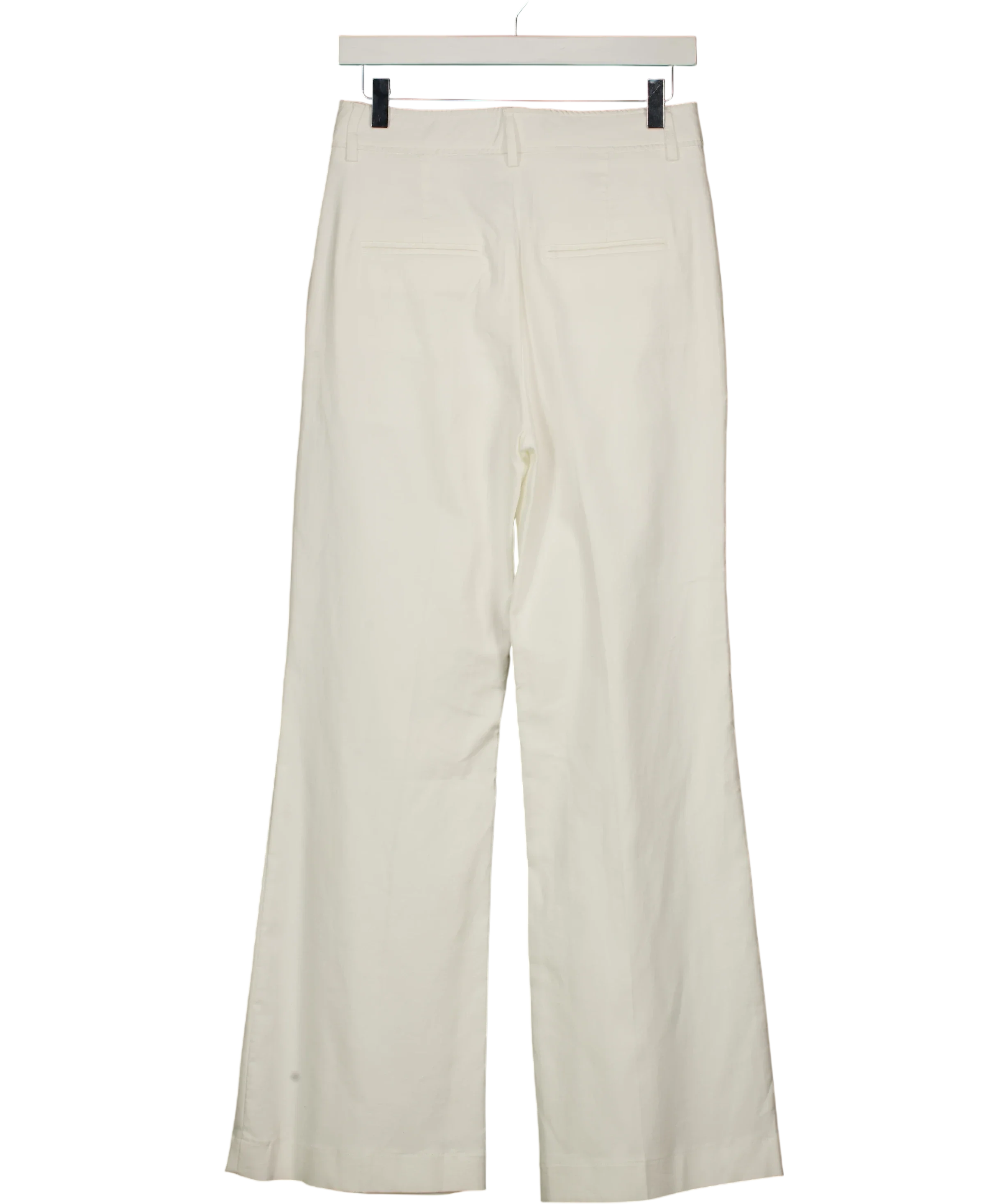 Gerard Darel White Audea Cotton Flare Trousers White Size 36, size UK 8 — back
