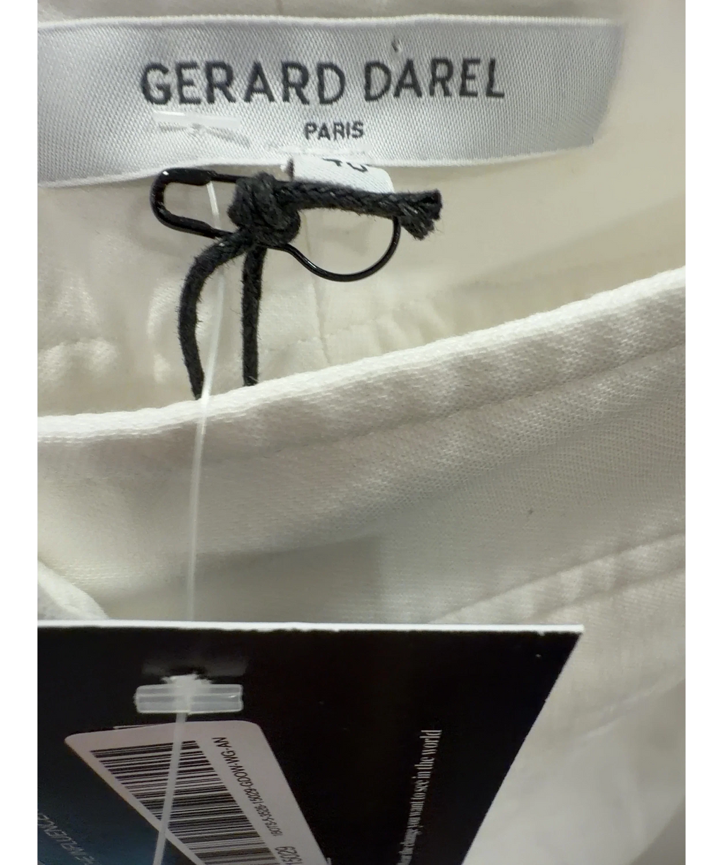 Gerard Darel White Audea Cotton Flare Trousers Ecru Size 40, size UK 12 — detail