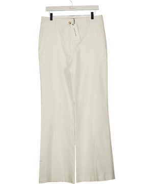 Gerard Darel White Audea Cotton Flare Trousers Ecru Size 40 UK 12