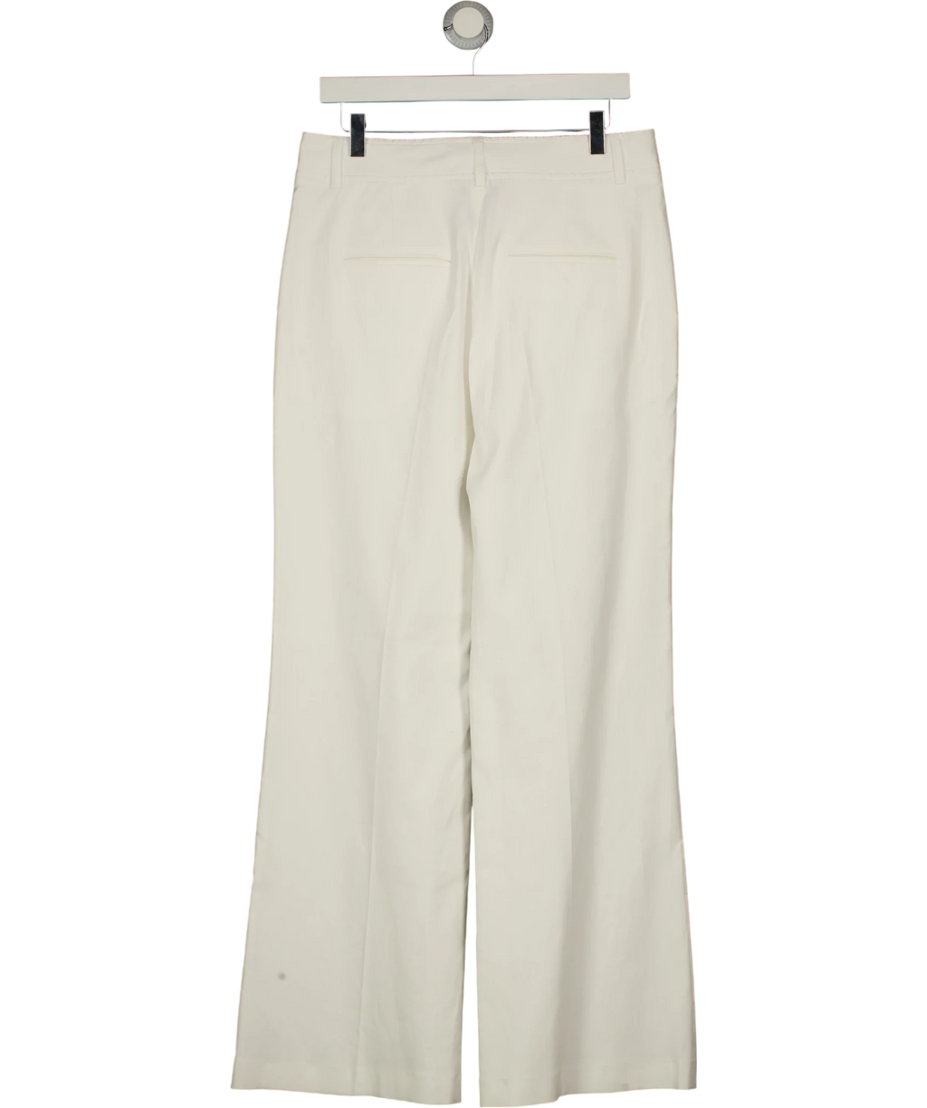Gerard Darel White Audea Cotton Flare Trousers Ecru Size 40, size UK 12 — back