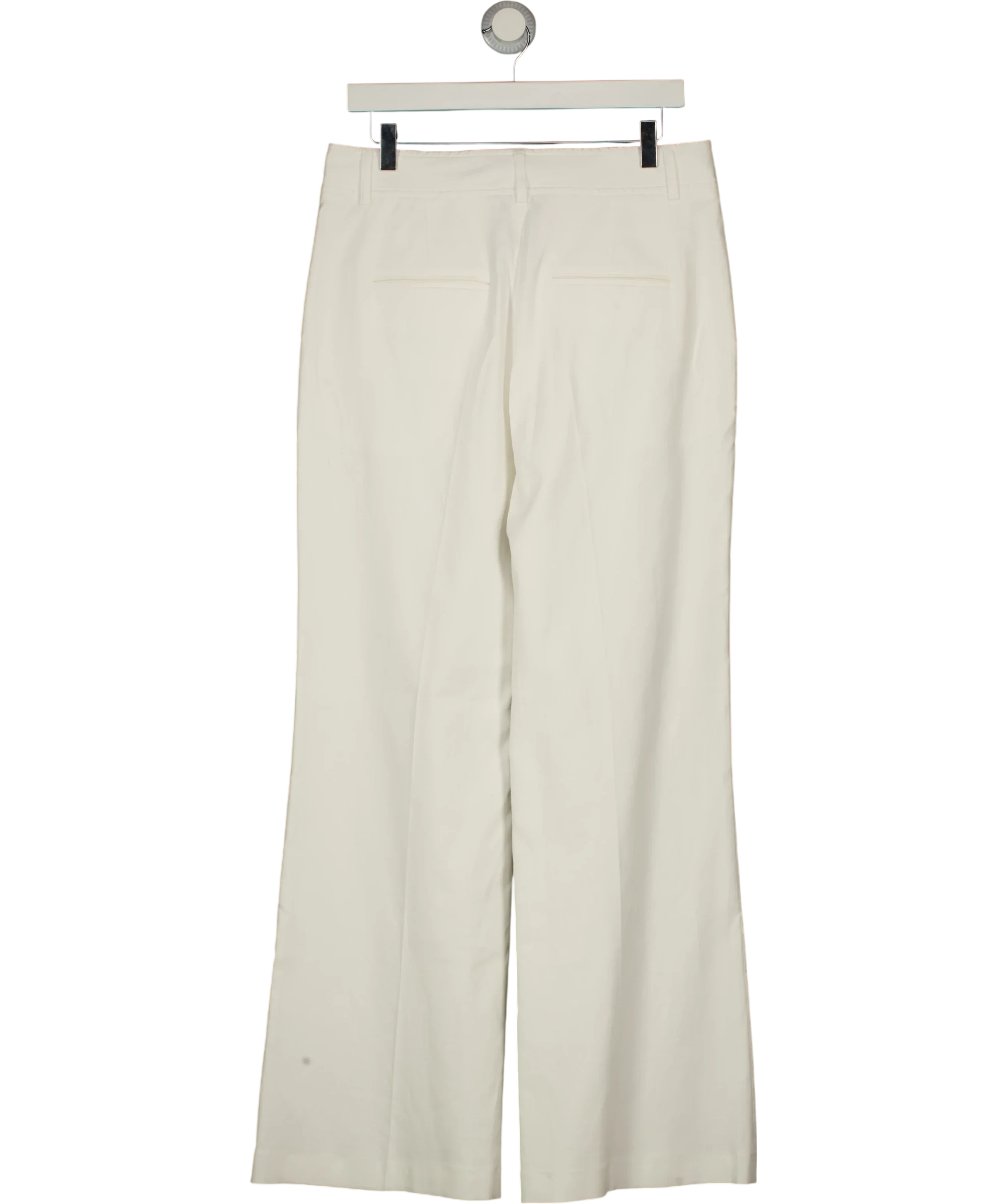 Gerard Darel White Audea Cotton Flare Trousers Ecru Size 40, size UK 12 — back