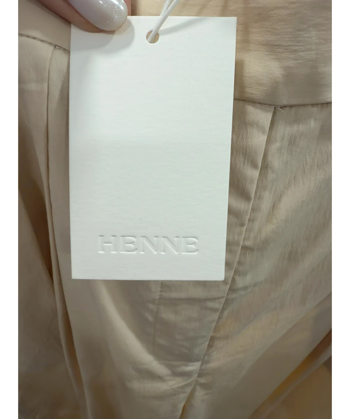 HENNE Beige Tailored Pants Buttermilk, size UK 10 — detail