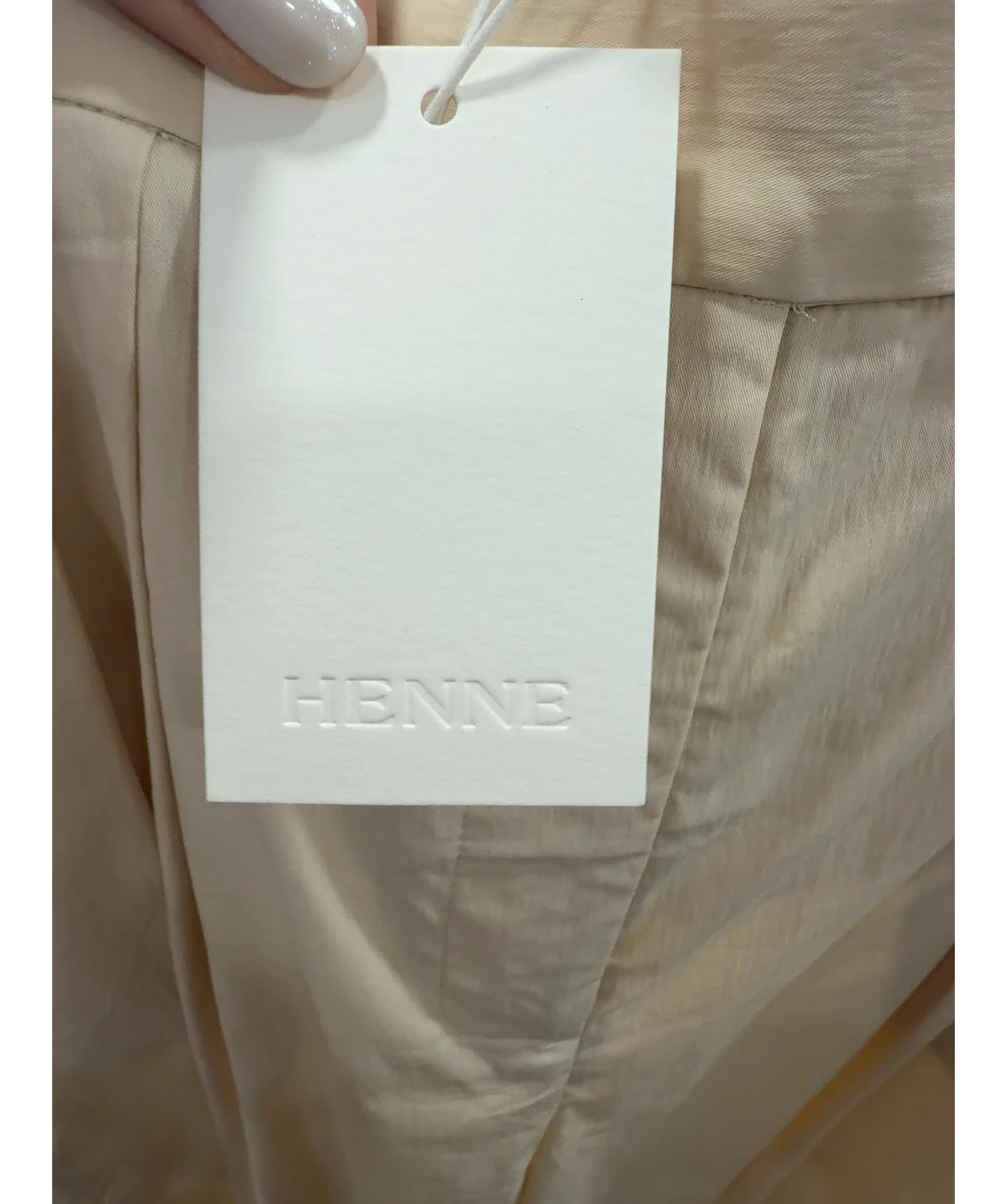 HENNE Beige Tailored Pants Buttermilk, size UK 10 — detail
