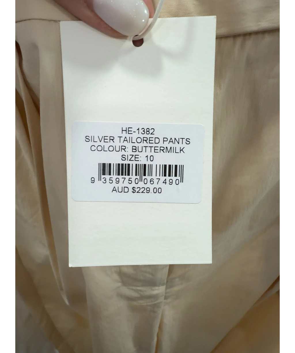 HENNE Beige Tailored Pants Buttermilk UK 10 — Size
