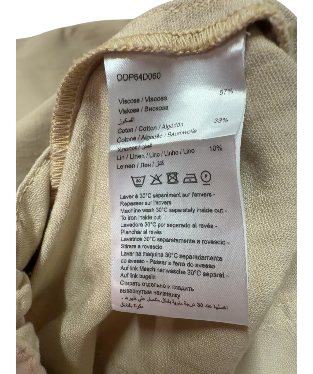 Gerard Darel Beige Audette Linen and Cotton Blend Trousers Sand BEIGE  Size 40, size UK 12 — additional view