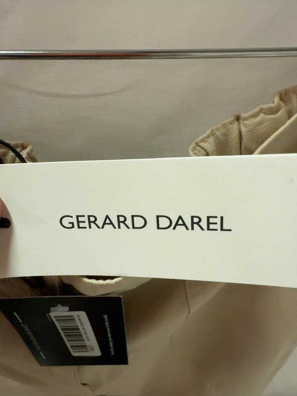 Gerard Darel Beige Audette Linen and Cotton Blend Trousers Sand BEIGE  Size 40, size UK 12 — detail