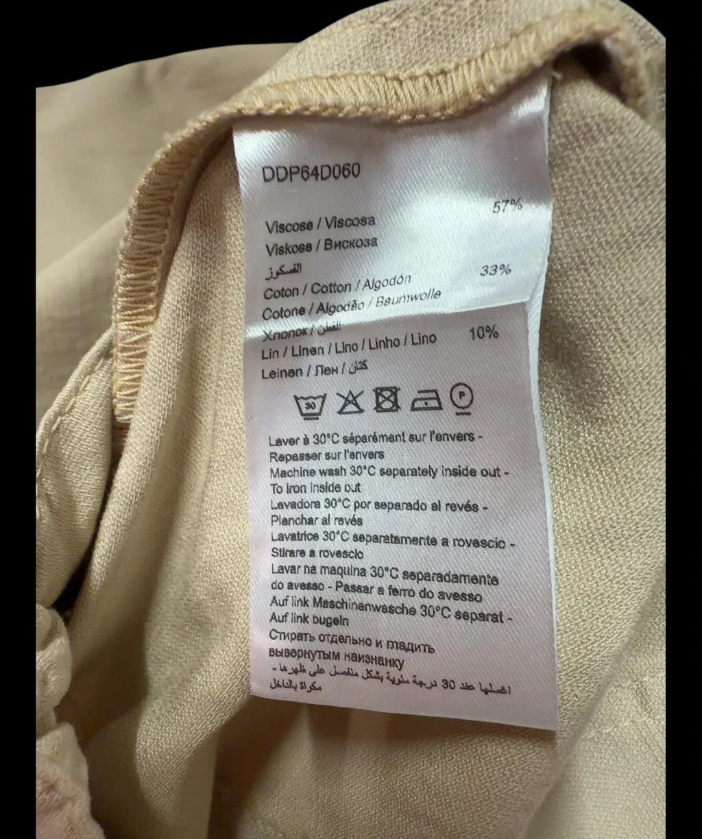 Gerard Darel Beige Audette Linen and Cotton Blend Trousers Sand BEIGE  Size 40, size UK 12 — label
