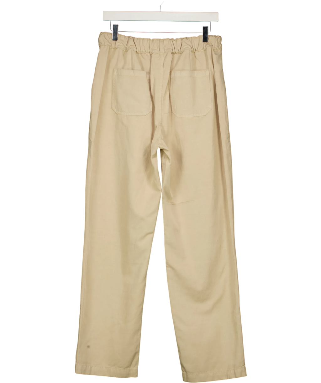 Gerard Darel Beige Audette Linen and Cotton Blend Trousers Sand BEIGE  Size 40, size UK 12 — back