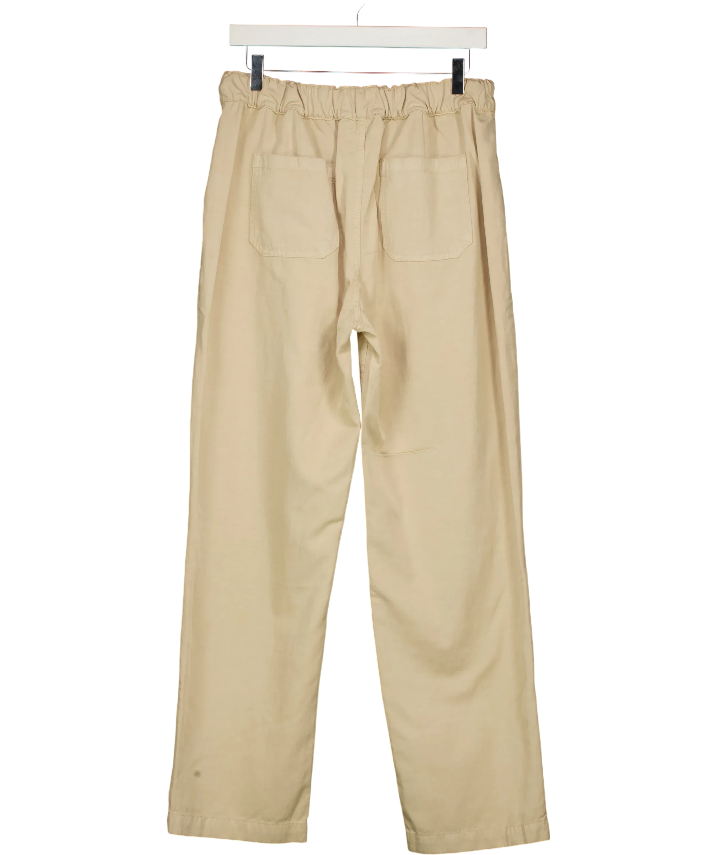 Gerard Darel Beige Audette Linen and Cotton Blend Trousers Sand BEIGE  Size 40, size UK 12 — back