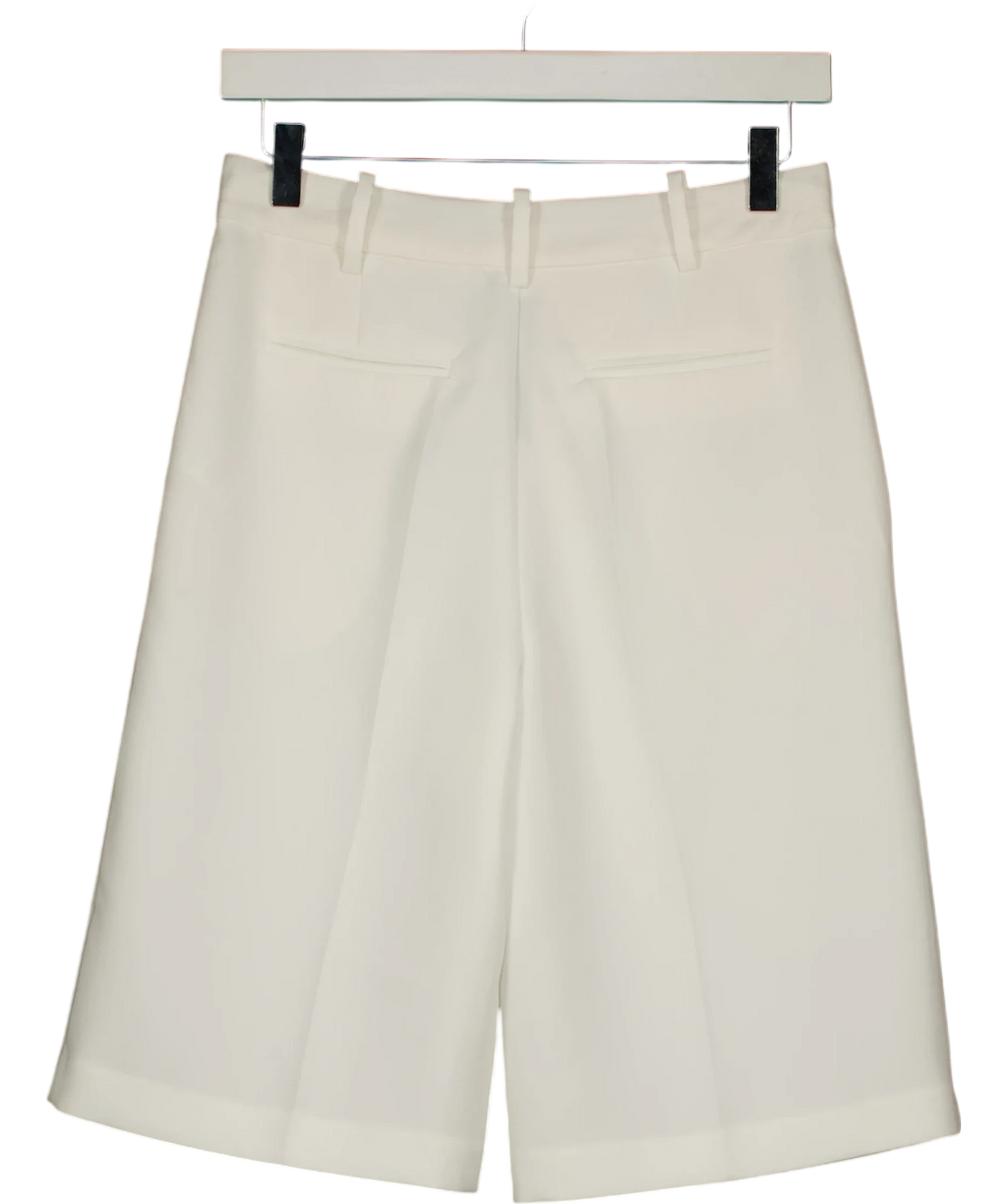 BOA White Effortless Pleated Longline Shorts White, size UK S — back