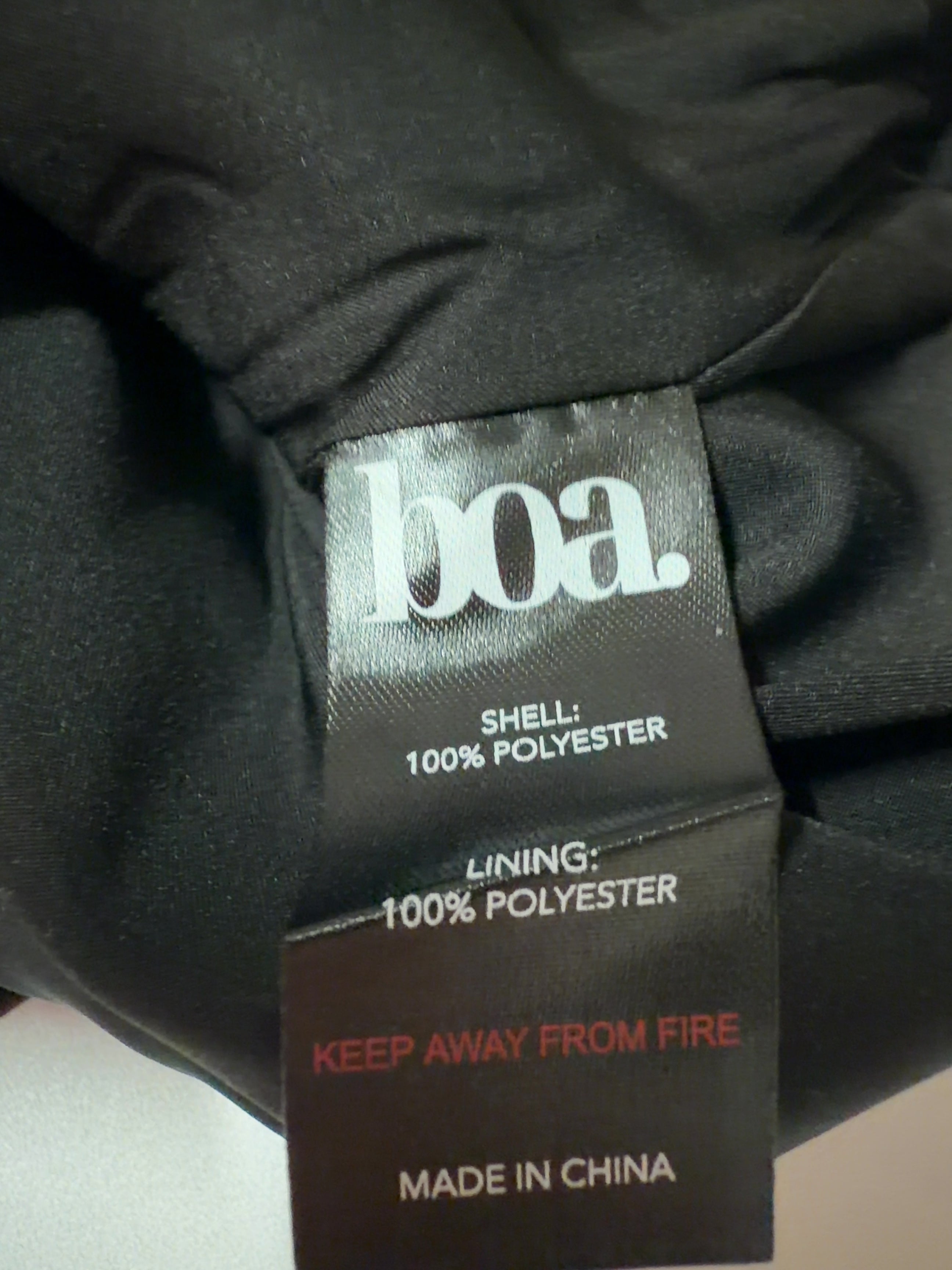 BOA Black Black Tailored Mini Shorts, size UK S — care label