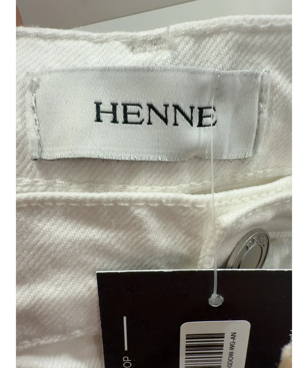 HENNE White Gisella Low Rise Wide Leg Jeans White S, size W27 — detail