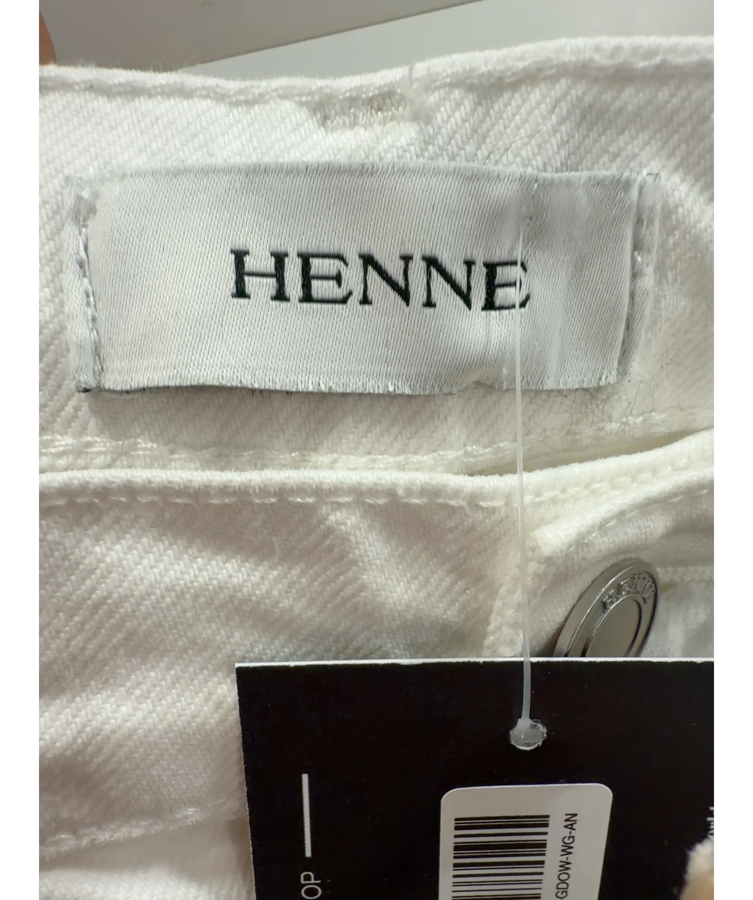 HENNE White Gisella Low Rise Wide Leg Jeans White S, size W27 — detail