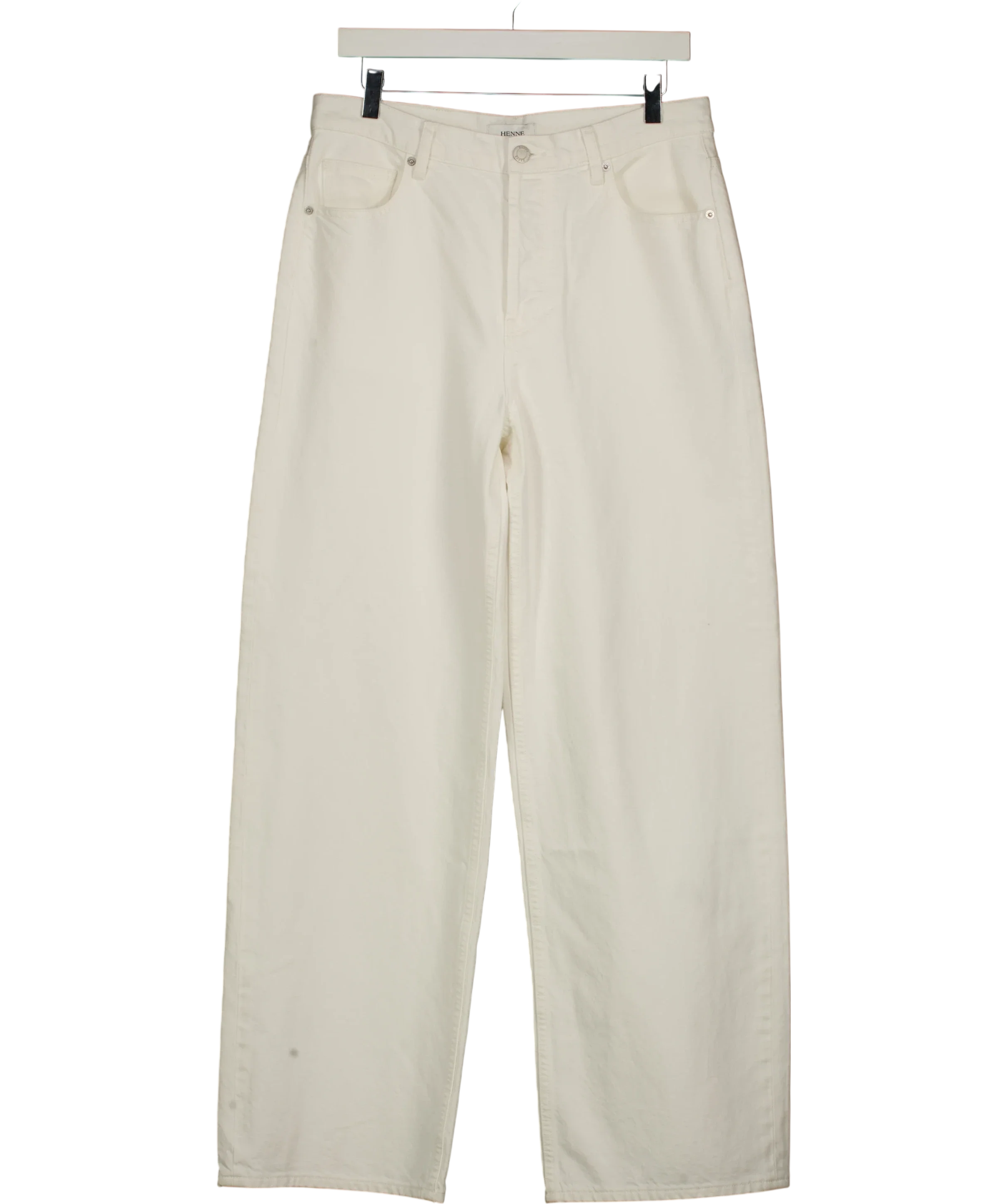 HENNE White Gisella Low Rise Wide Leg Jeans White S, size W27 — front