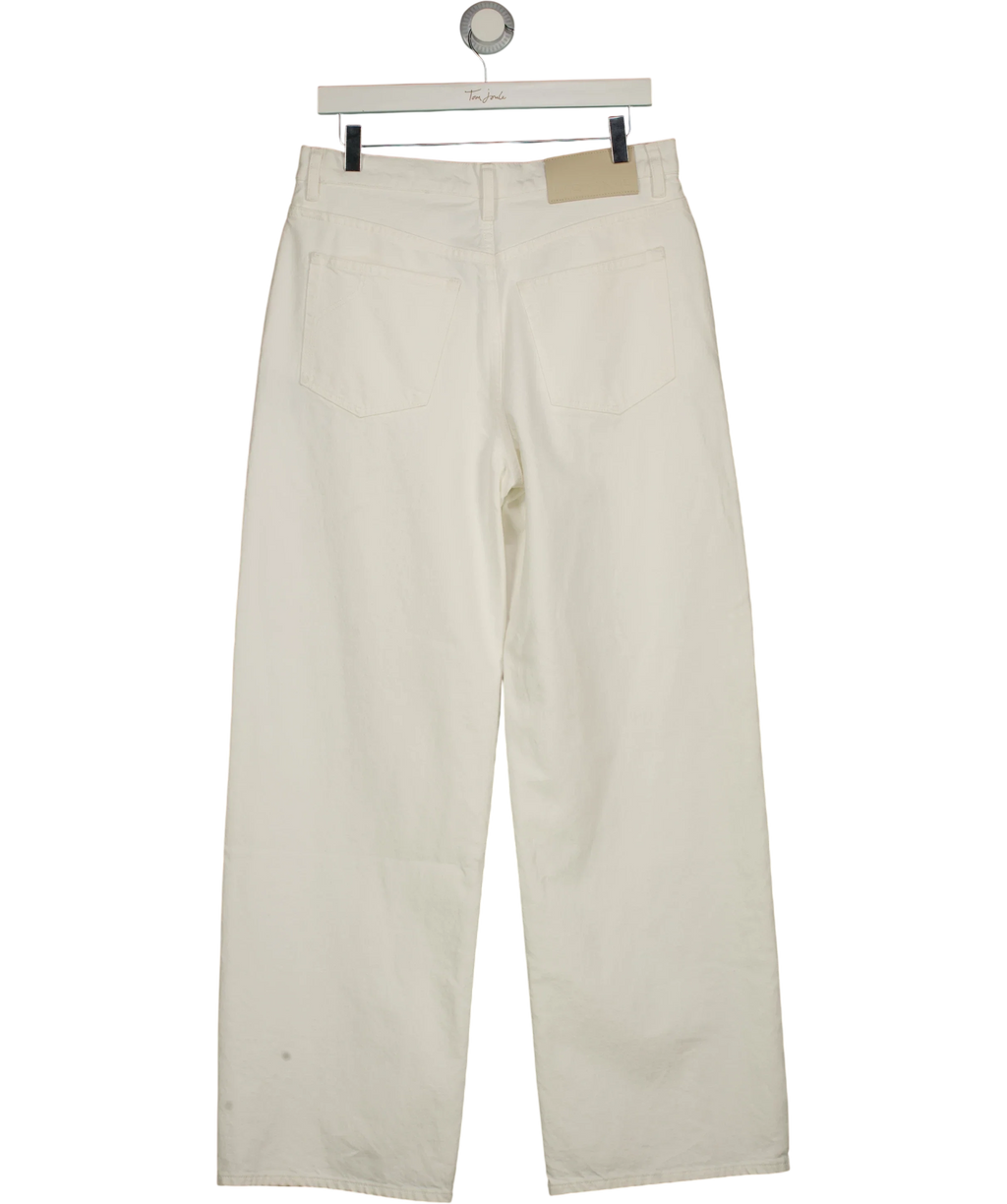HENNE White Gisella Low Rise Wide Leg Jeans White S, size W27 — back