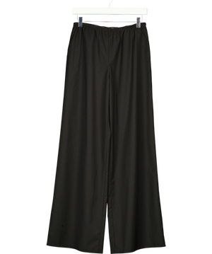 REBE Black Pull-on Wide Leg Wool Blend Trousers UK S
