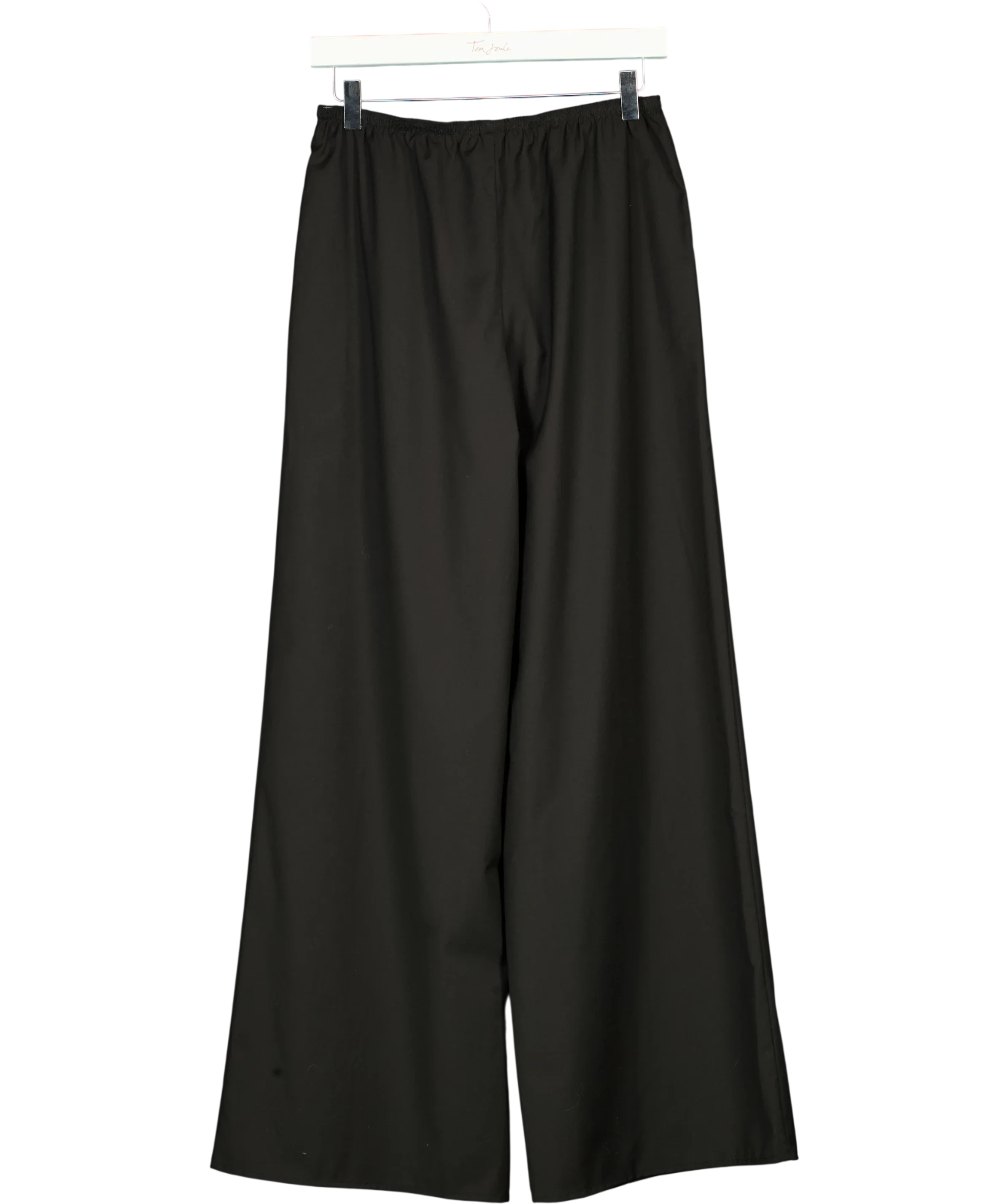 REBE Black Pull-On Wide Leg Wool Blend Trousers, size UK S — back